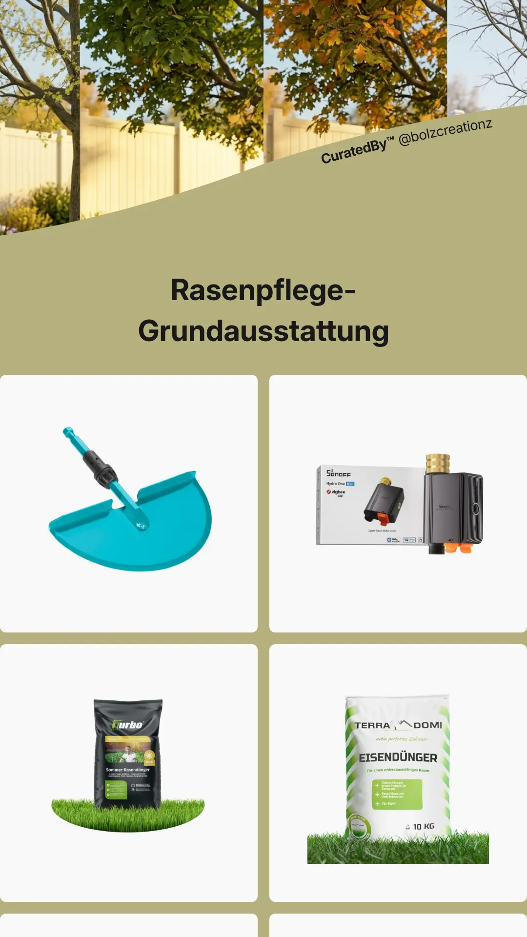 Rasenrevier Rasenpflege-Grundausstattung - alle empfohlenen Produkte auf einen Blick