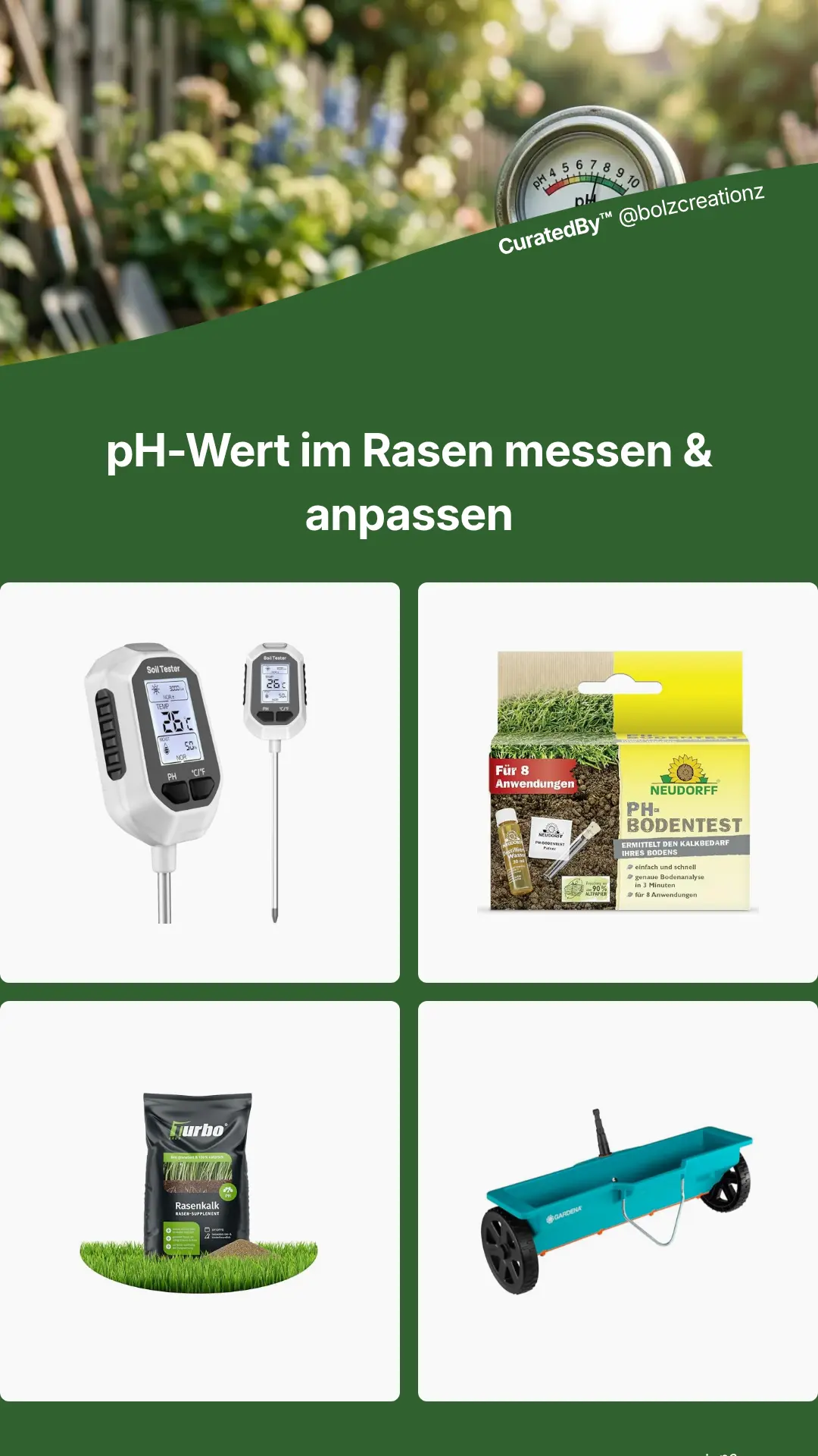 pH-Wert im Rasen messen - empfohlene Produkte
